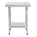 Mesa de trabajo sin peto Vogue acero inoxidable 600mm de profundidad