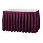 Faldón de mesa fruncido bordó