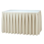 Faldón de mesa fruncido crema