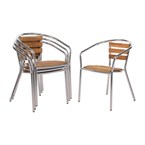 Sillones para terraza Bolero 73cm aluminio y fresno