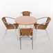 Silla con brazos Bolero aluminio-polietileno natural (Juego 4)
