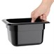 Contenedor Gastronorm policarbonato un sexto 100mm negro Vogue
