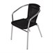 Silla con brazos Bolero aluminio-polietileno negro (Juego 4)