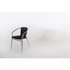 Silla con brazos Bolero aluminio-polietileno negro (Juego 4)