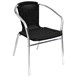Silla con brazos Bolero aluminio-polietileno negro (Juego 4)