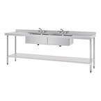 Fregadero de acero inox Vogue 2400 x 600mm