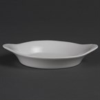 Platos ovalados redondeados con asas blancos 156 x 126mm Olympia