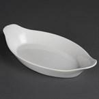 Fuentes ovaladas con asas Olympia blancas 290 x 166mm