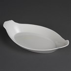 Fuentes ovaladas con asas Olympia blancas 320 x 177mm