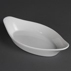 Fuentes ovaladas con asas Olympia blancas 253 x 140mm