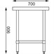 Mesa de acero inoxidable sin peto Vogue 1200 x 700mm