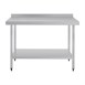 Mesa de acero inoxidable con peto Vogue 1200 x 700mm