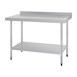 Mesa de acero inoxidable con peto Vogue 1200 x 700mm