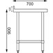 Mesa de acero inoxidable con peto Vogue 1800 x 700mm