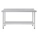 Mesa de acero inoxidable con peto Vogue 1800 x 700mm