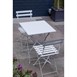 Mesa bistro cuadrada para terraza Bolero acero gris