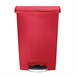 Cubo residuos Rubbermaid pedal frontal 90L rojo