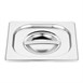 Juego 6 cubetas Vogue acero inoxidable GN 1/6 150mm con tapas y barras soporte