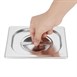 Juego 6 cubetas Vogue acero inoxidable GN 1/6 150mm con tapas y barras soporte