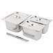 Juego cubetas Vogue acero inoxidable GN 1/2, 2 x GN 2/4 150mm con tapas y barra adaptadora