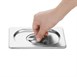 Juego 4 cubetas Vogue acero inoxidable GN 1/4 150mm con tapas y barra soporte