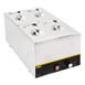 Juego 4 cubetas Vogue acero inoxidable GN 1/4 150mm con tapas y barra soporte