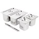 Juego cubetas Vogue acero inoxidable 2 x GN 1/3 2 x GN 1/6 150mm con tapas y barra soporte