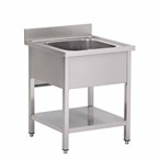 Fregadero de acero inoxidable Gastro M con estante inferior y peto
