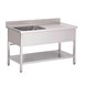 Fregadero acero inoxidable Gastro M con estante y peto 1200mm