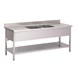 Fregadero doble acero inoxidable Gastro M con estante y peto 2000mm