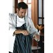 Delantal con peto Chef Works Premium azul marino rayas blancas