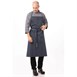 Delantal con peto Chef Works Premium azul marino rayas blancas