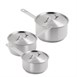 OFERTA ESPECIAL: juego de tres cazos Vogue de acero inoxidable y tapas