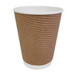 Vasos corrugados de café para llevar kraft Fiesta 340ml x25