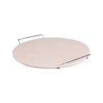 Bandeja piedra redonda para pizza con soporte metal
