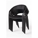 Silla Bolero polipropileno-ratán negra (Juego 4)