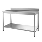Mesa Gastro M acero inoxidable 304 con estante y peto 850(Al) x 1000(An) x700(F)mm