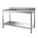 Mesa Gastro M acero inoxidable 304 con estante y peto 850(Al) x 1000(An) x700(F)mm