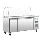 Mostrador frigorífico preparación Polar Serie U GN 3 puertas con pantalla
