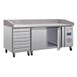 Mostrador pizza Polar Serie U mesa mármol 2 puertas y cajones compresor lateral