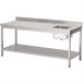Mesa acero inoxidable Gastro M con fregadero y peto 1200(An)x700(F)x850(Al)mm