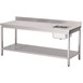 Mesa acero inoxidable Gastro M con fregadero y peto 1800(An)x700(F)x850(Al)mm