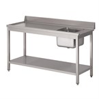 Mesa aclarado Gastro M acero inoxidable peto estante fregadero derecha 1400(An)x700(F)x850(Al)mm