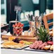Juego 3 elevadores buffet Olympia madera acacia