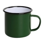 Taza esmaltada Olympia verde - negro 350ml