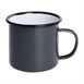 Taza esmaltada Olympia gris - negro 350ml