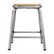 Taburete bajo Bolero acero galvanizado asiento madera (Juego 4)