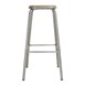 Taburete alto Bolero acero metalizado y asiento de madera (Juego 4)