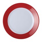 Platos llanos melamina Kristallon Gala borde rojo 260(Ø)mm