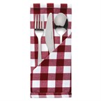Servilleta Mitre Comfort Gingham cuadros rojo/blanco poliéster 410 x 410mm